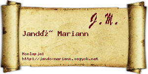 Jandó Mariann névjegykártya