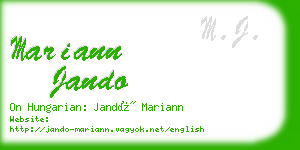 mariann jando business card